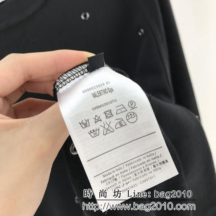 VALENTINO華倫天奴 18秋冬新款 全身鏤空柳丁孔眼衛衣 純棉男款衛衣 ydi1653